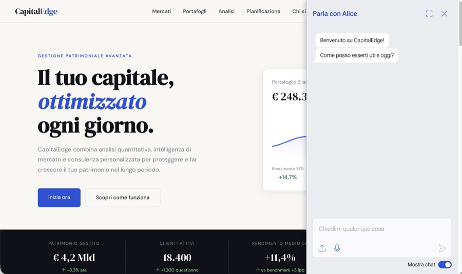 Assistente AI per i tuoi Clienti